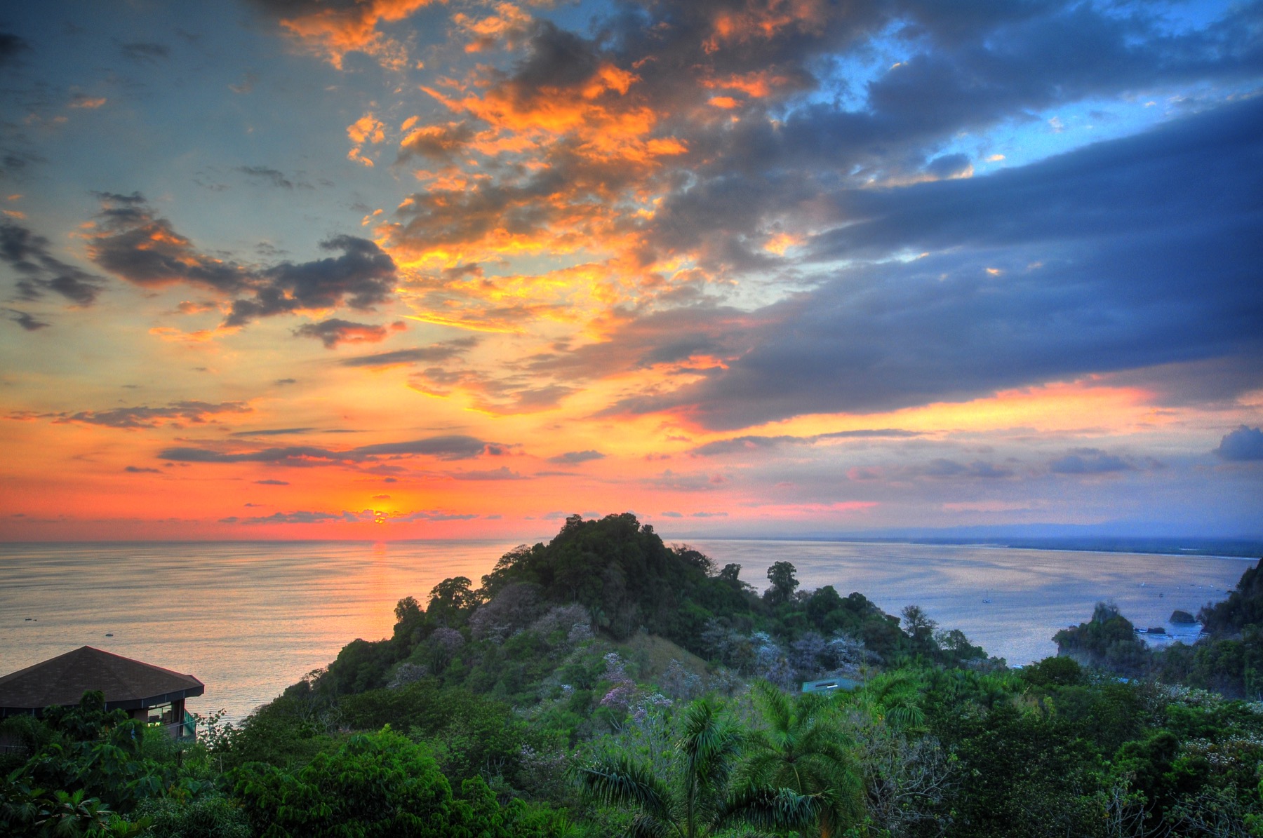 Sunset view over Quepos on Costa Rica's Pacific coast